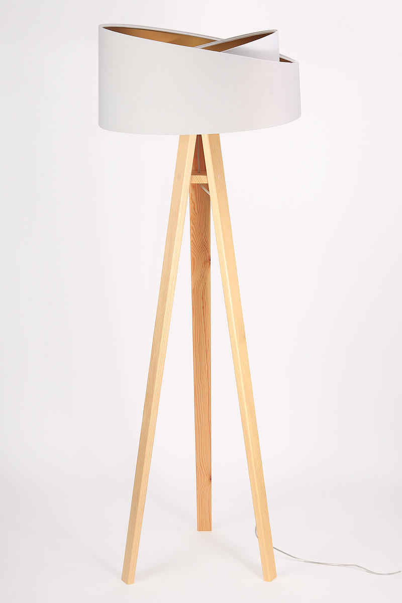 BPS Koncept Galaxy lampa stojąca 1x60 W biała-złota-drewno 060P-062