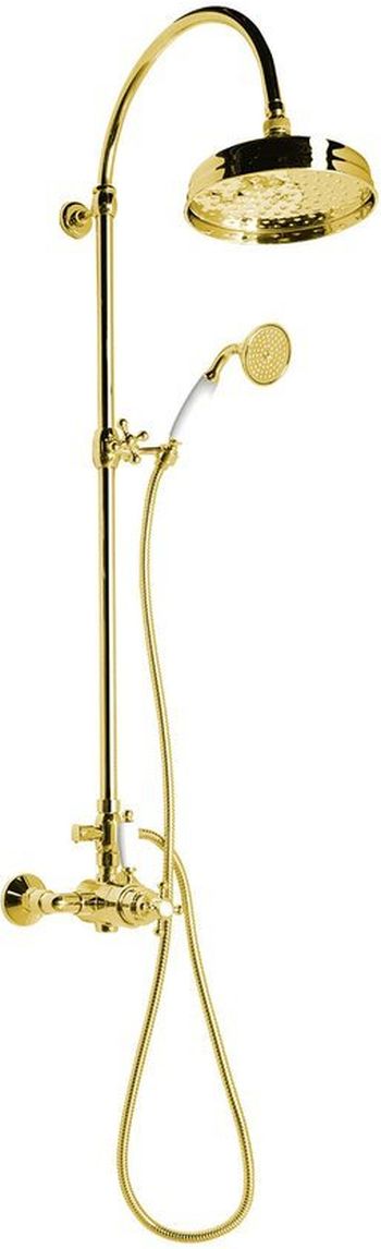 Sapho Antea zestaw prysznicowy ścienny termostatyczny złoty SET045