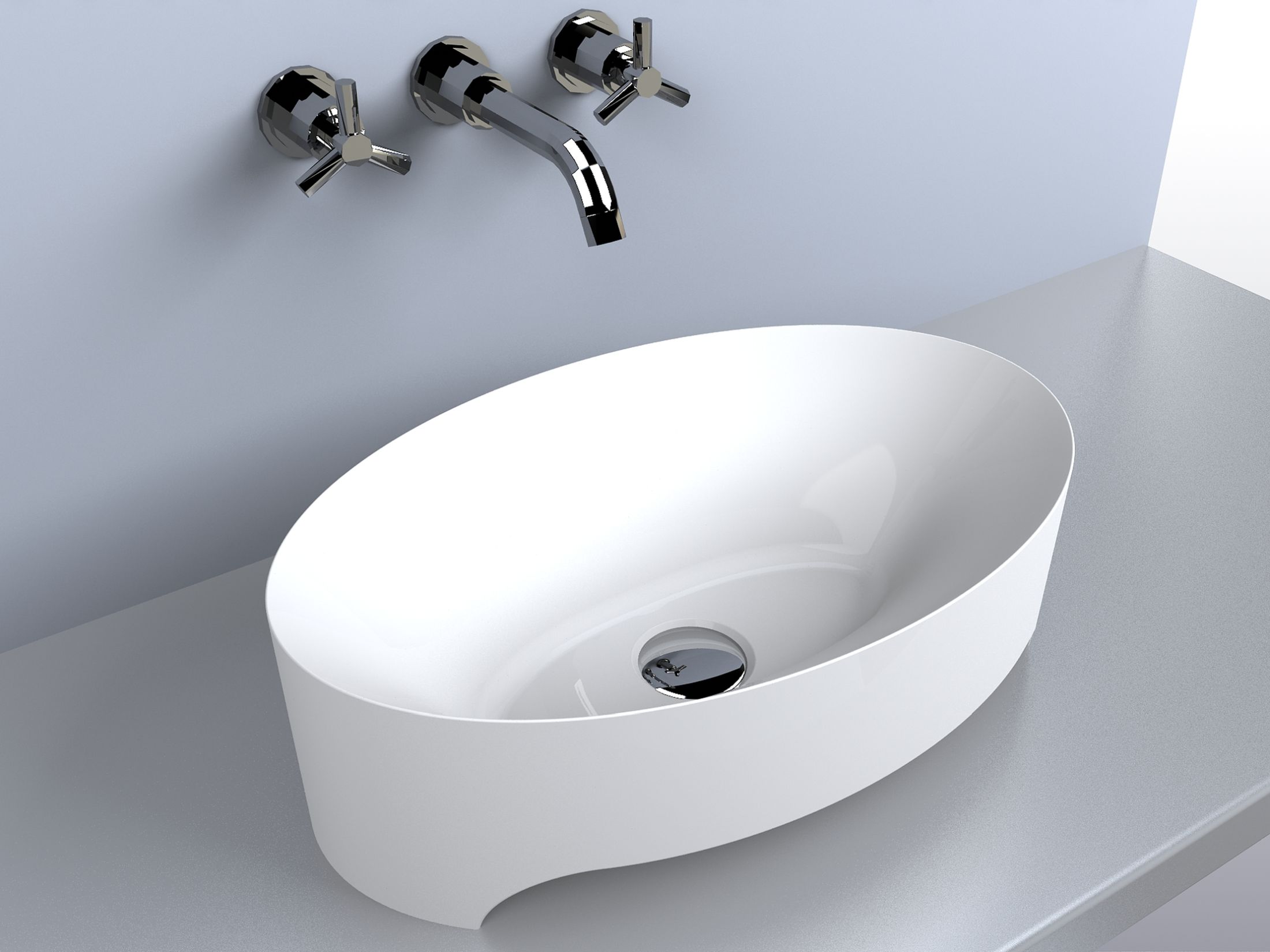 Miraggio Evora umywalka 50x32 cm nablatowa owalna biały połysk 0000189 - Wysyłka w 24h