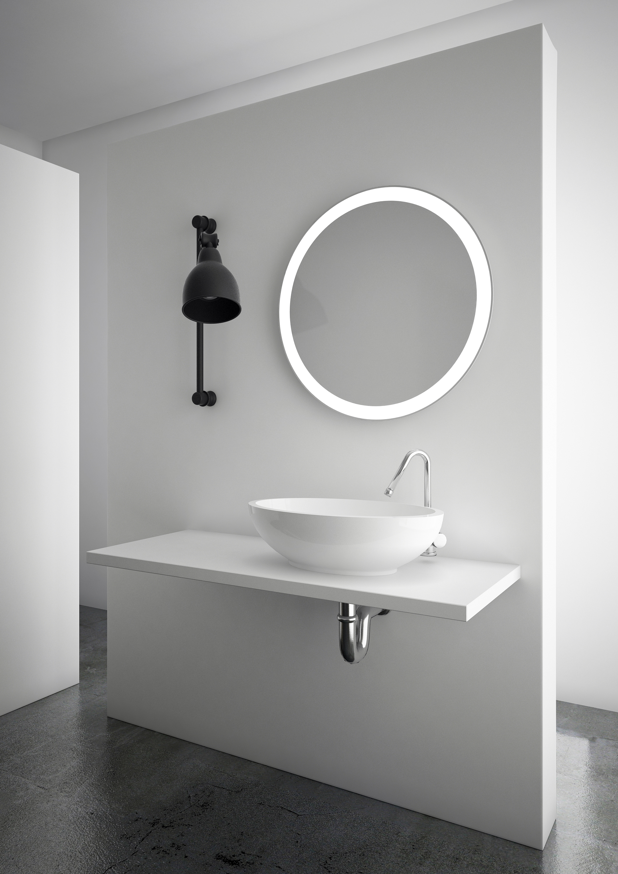 Dubiel Vitrum Omega lustro 60 cm okrągłe z oświetleniem - Wysyłka w 24h