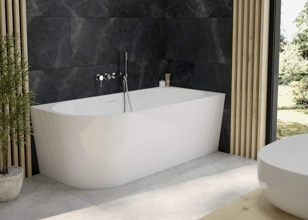 Oltens Delva wanna narożna 170x80 cm prostokątna biała 11001000 - Wysyłka w 24h