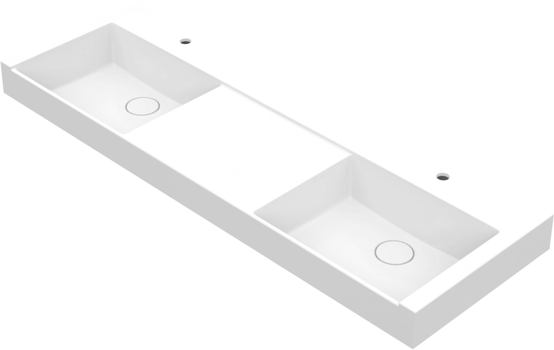 Vayer Libra umywalka 140,5x53,5 cm wpuszczana podwójna biała 140.053.015.3-1.0.1.X.0D - Wysyłka w 24h