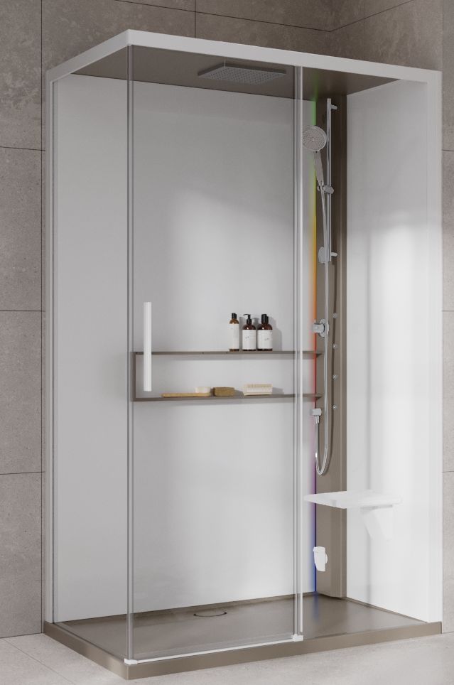 Novellini Glax 2 2.0 2P kabina z hydromasażem 120x90 cm parowa z brodzikiem prawa corda G222P299DM5-1TU