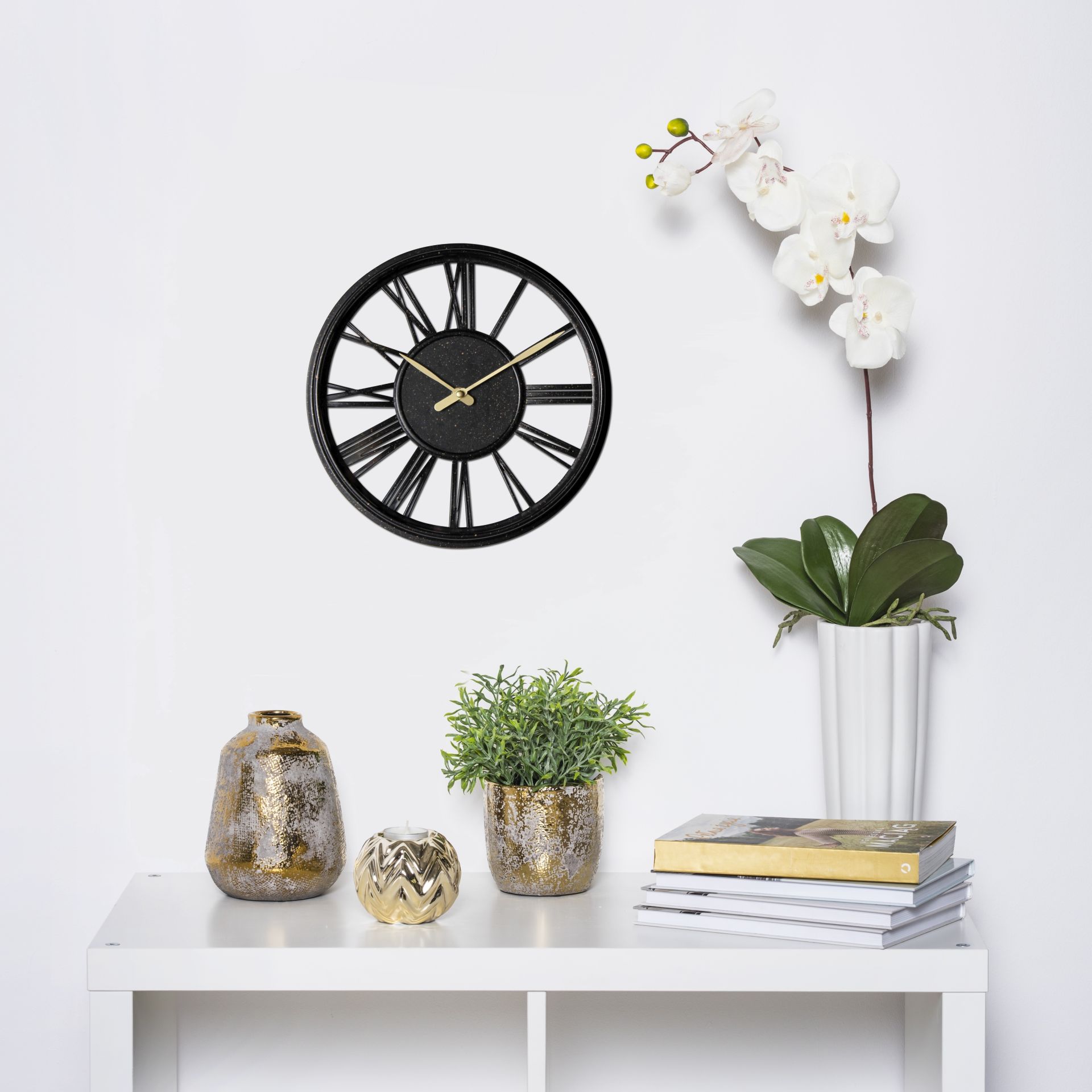 Splendid Erato zegar ścienny czarny-złoty AZ-ERATO - Wysyłka w 24h