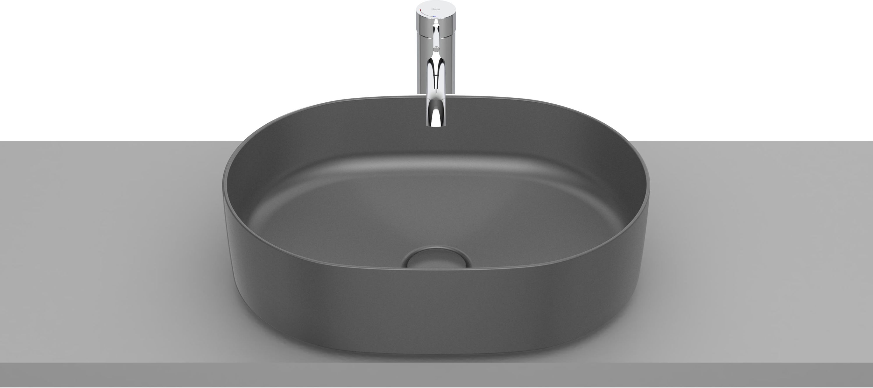 Roca Inspira umywalka 50x37 cm owalna nablatowa czarna A327520640