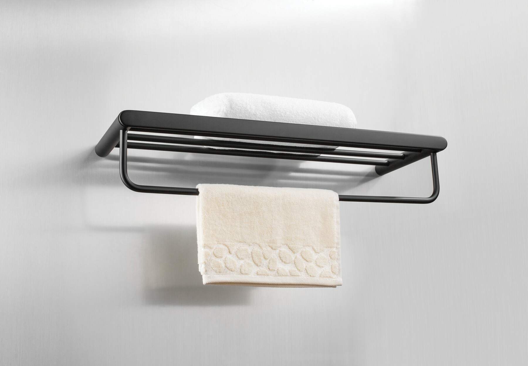 Deante Round półka ścienna z wieszakiem czarny mat ADRN531 - Wysyłka w 24h