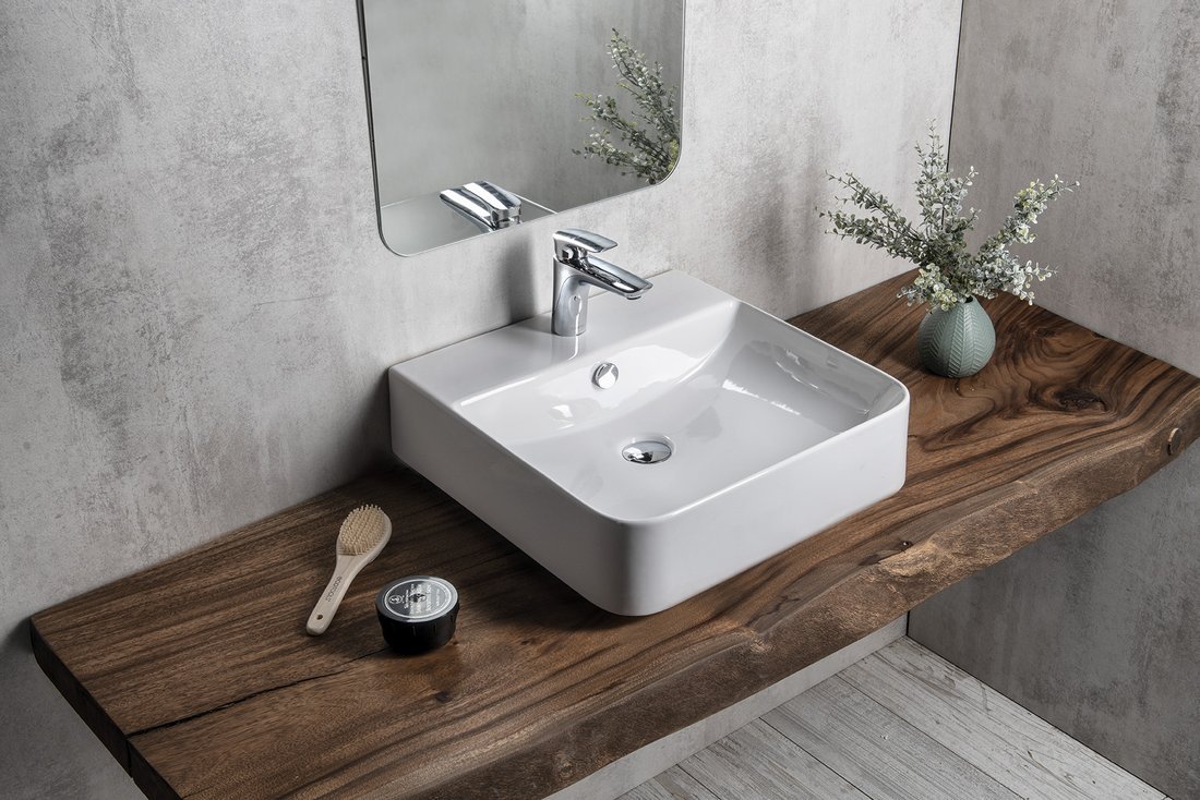 Isvea Sott Aqua umywalka 51x50 cm ścienna prostokątna biała 10SQ51051