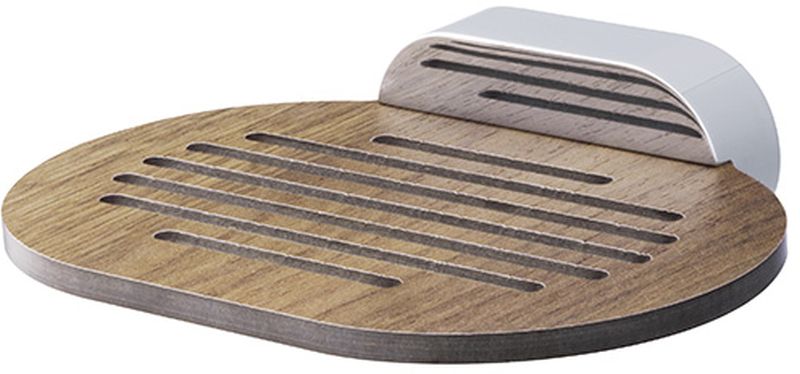 Bisk Bergen mydelniczka ścienna chrom/drewno 07053