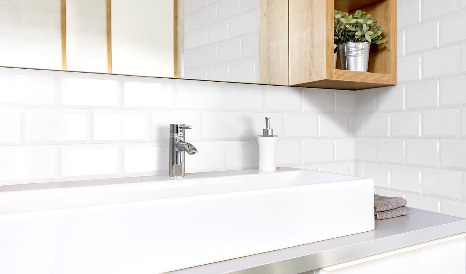 Fabresa Bevelled Blanco Biselado BX płytka ścienna 10x30 cm