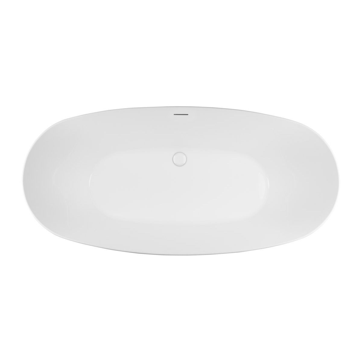 Zestaw Oltens Ebba wanna wolnostojąca 170x80 cm owalna z pokrywą korka biały połysk (12012000, 09002000) - Wysyłka w 24h