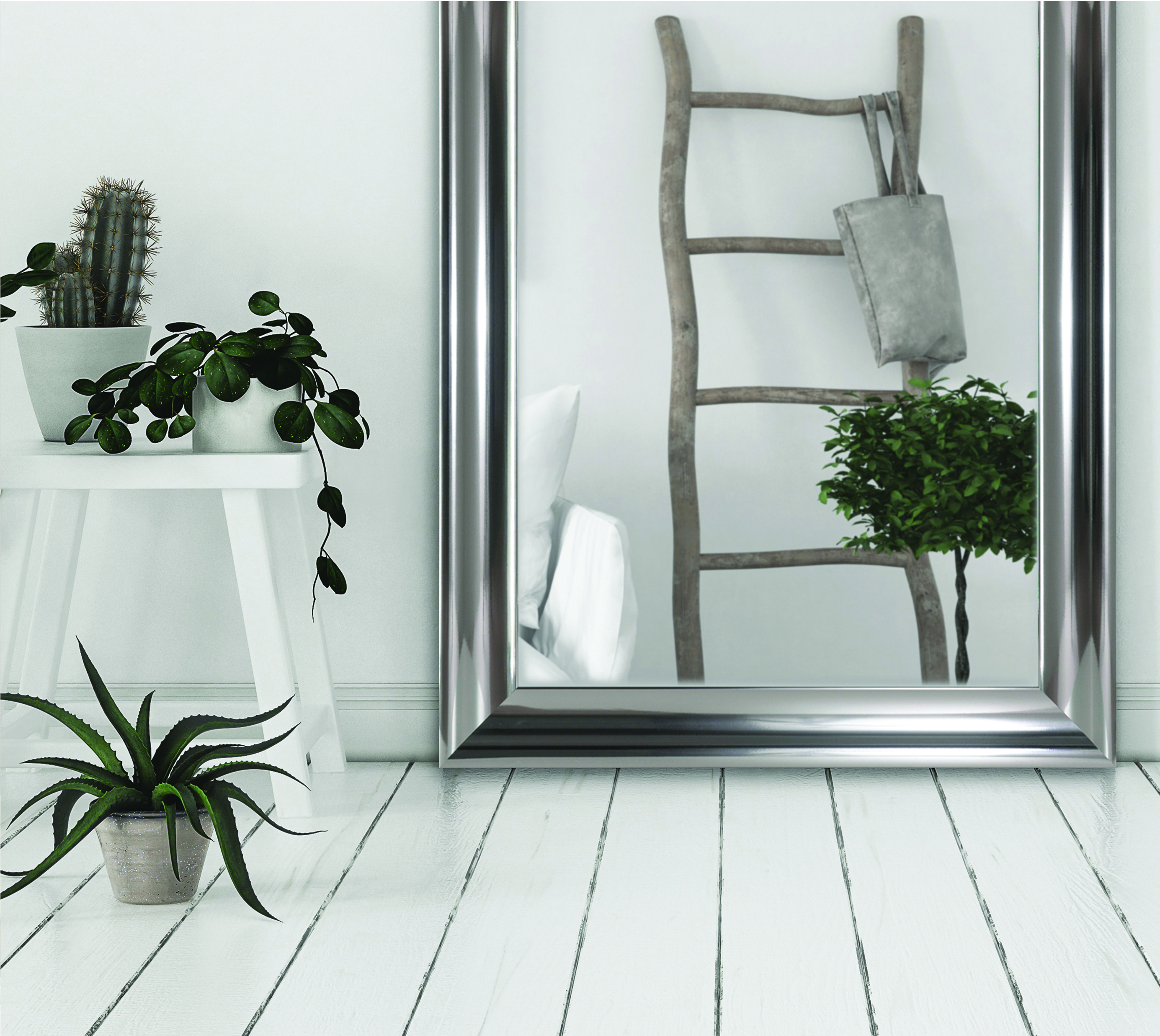 Ars Longa Malmo lustro 183x73 cm prostokątne nikiel MALMO60170-N