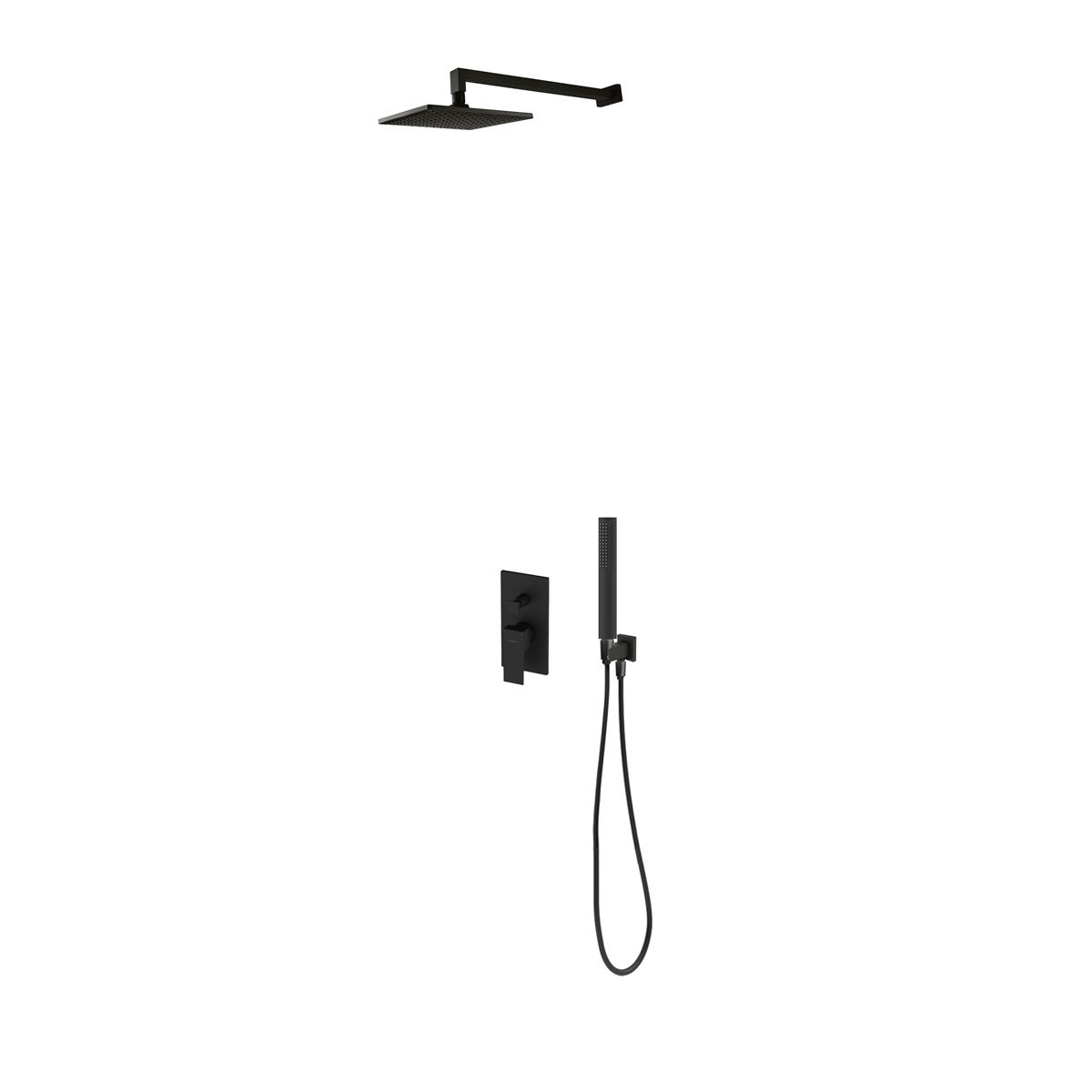 Zestaw Oltens Gota bateria podtynkowa z deszczownicą 22 cm Atran i kompletem prysznicowym Sog czarny mat 36616300 - Wysyłka w 24h