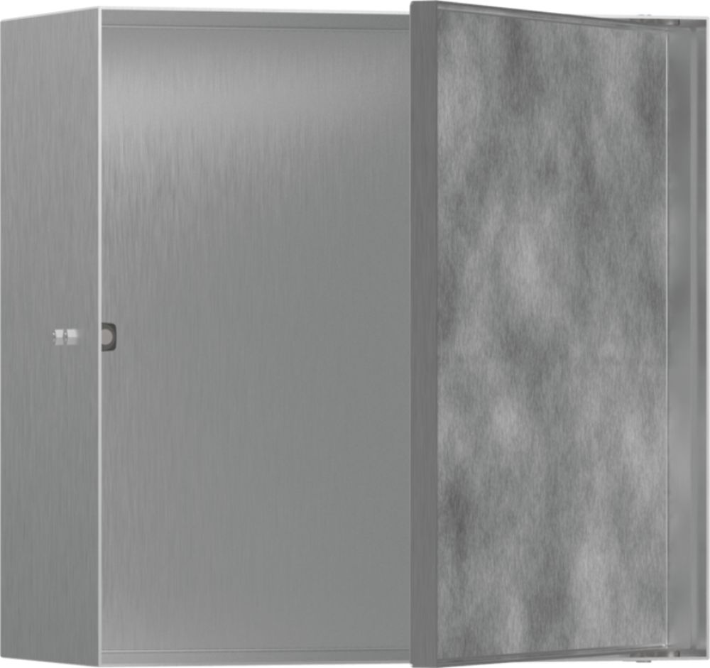 Hansgrohe XtraStoris Rock Wall półka wnękowa 30x30x14 cm szczotkowana stal nierdzewna 56091800