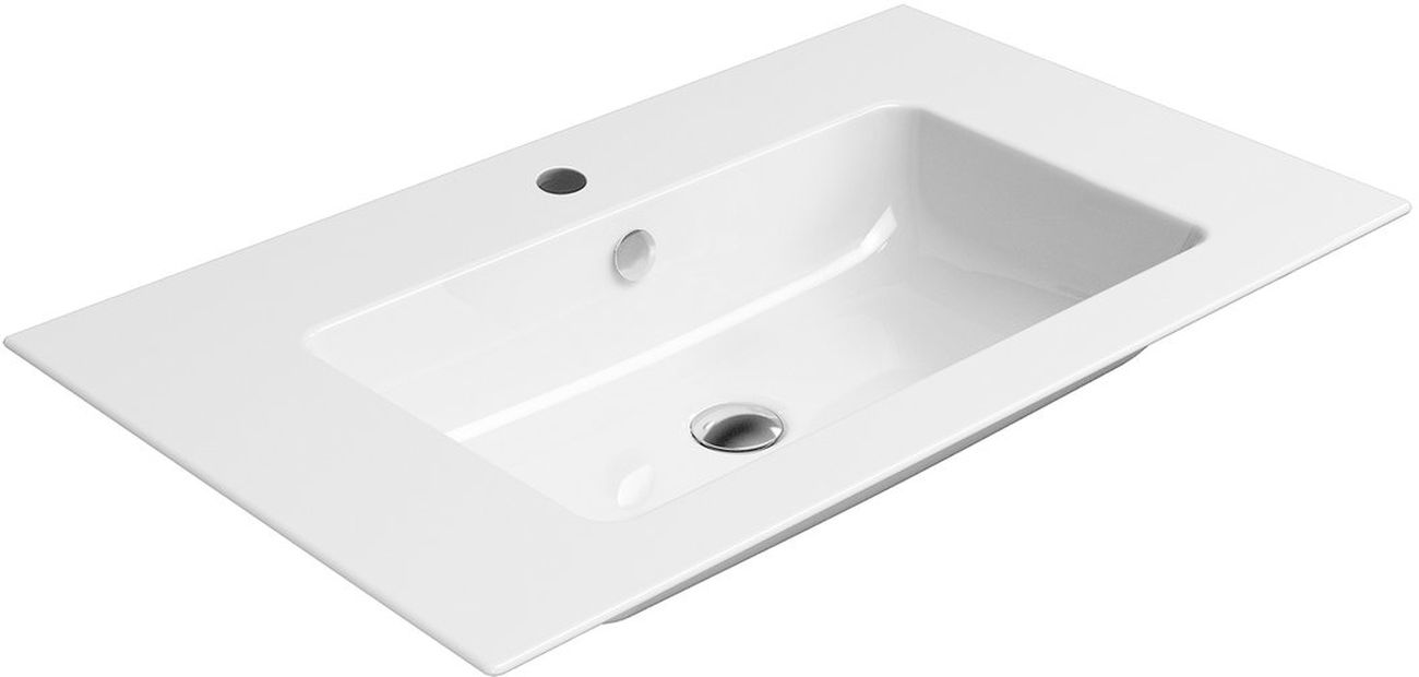 GSI Pura umywalka 80x50 cm ścienna prostokątna ExtraGlaze biała 8843111