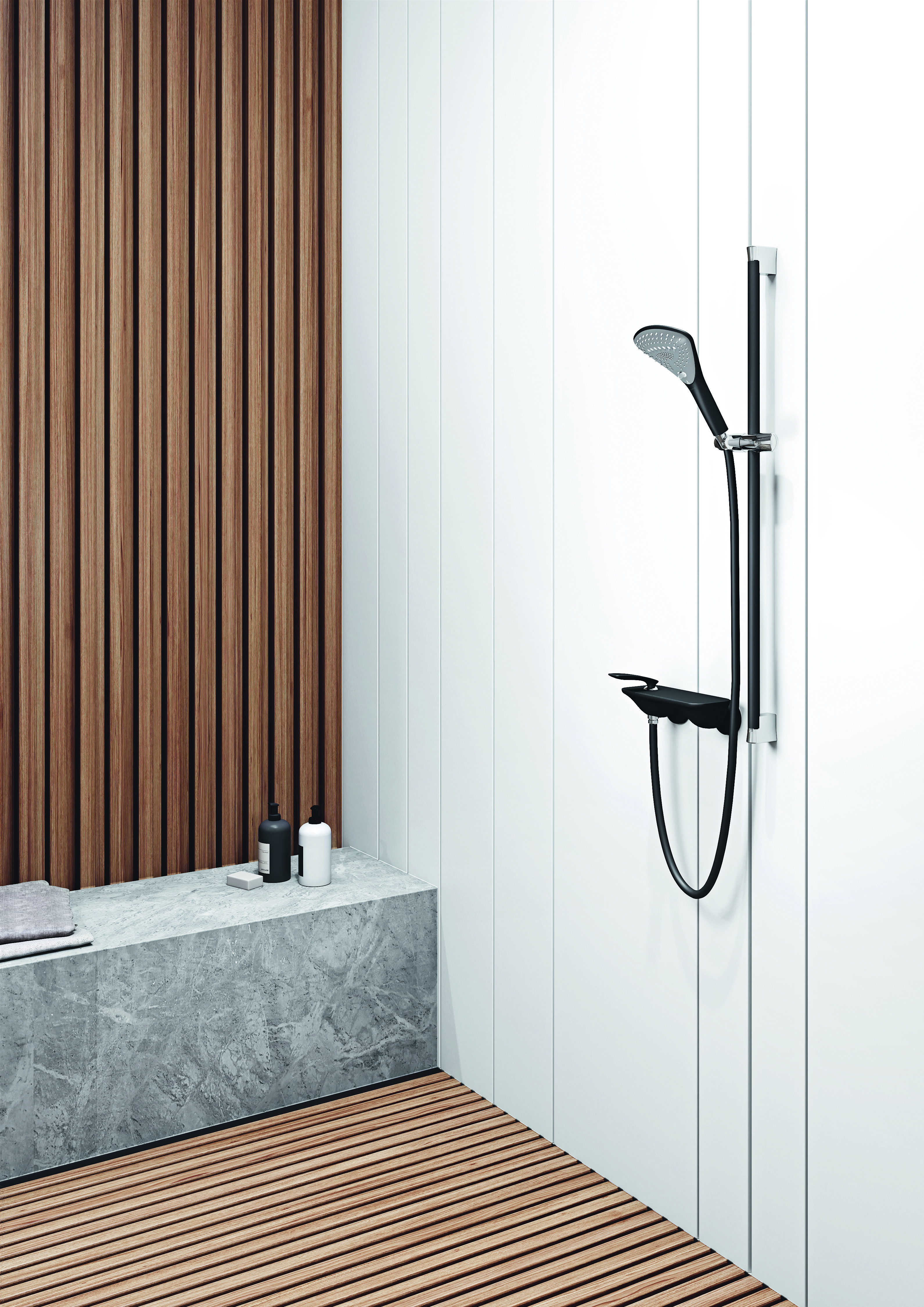 Kludi Balance bateria prysznicowa ścienna czarny mat/chrom 527108775