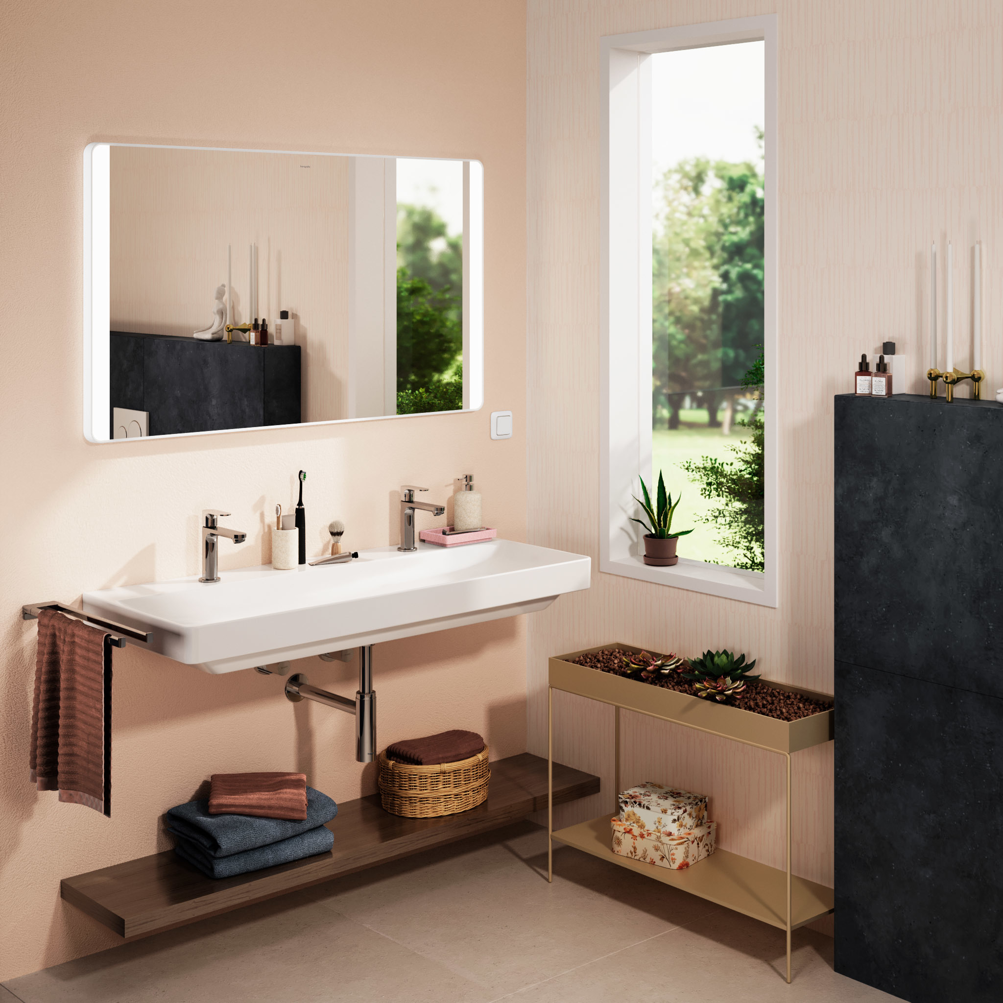 Hansgrohe Xarita Lite Q lustro 120x70 cm prostokątne z oświetleniem biały 54965700