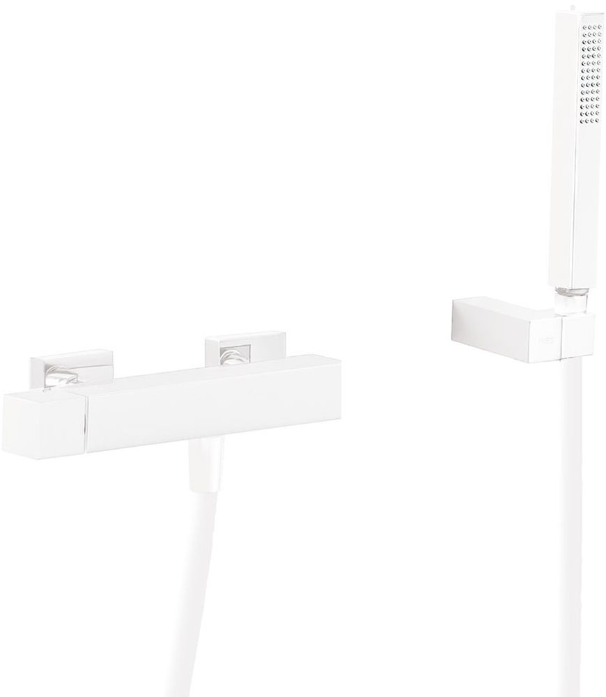 Tres Cuadro Exclusive bateria prysznicowa ścienna biały mat 007.167.03.BM