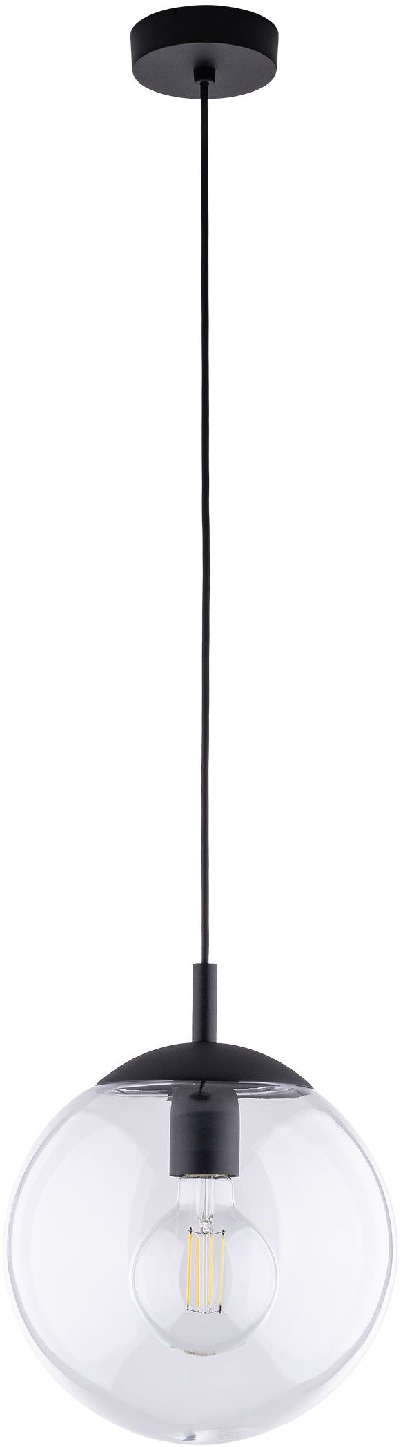 TK Lighting Esme lampa wisząca 1x15W czarny/przezroczysty 3266