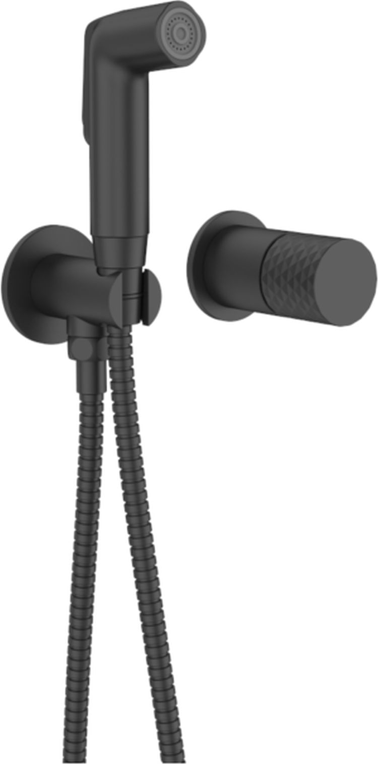 Sea-Horse Ove Black bateria bidetowa z zestawem prysznicowym podtynkowa czarna BJV3081B