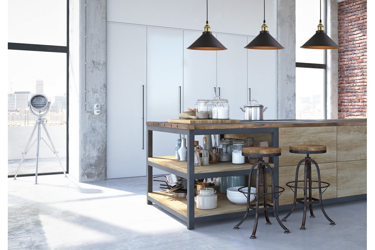 GTV Mani lampa wisząca 1x40 W czarna-złota OS-MANI2-11-DEC