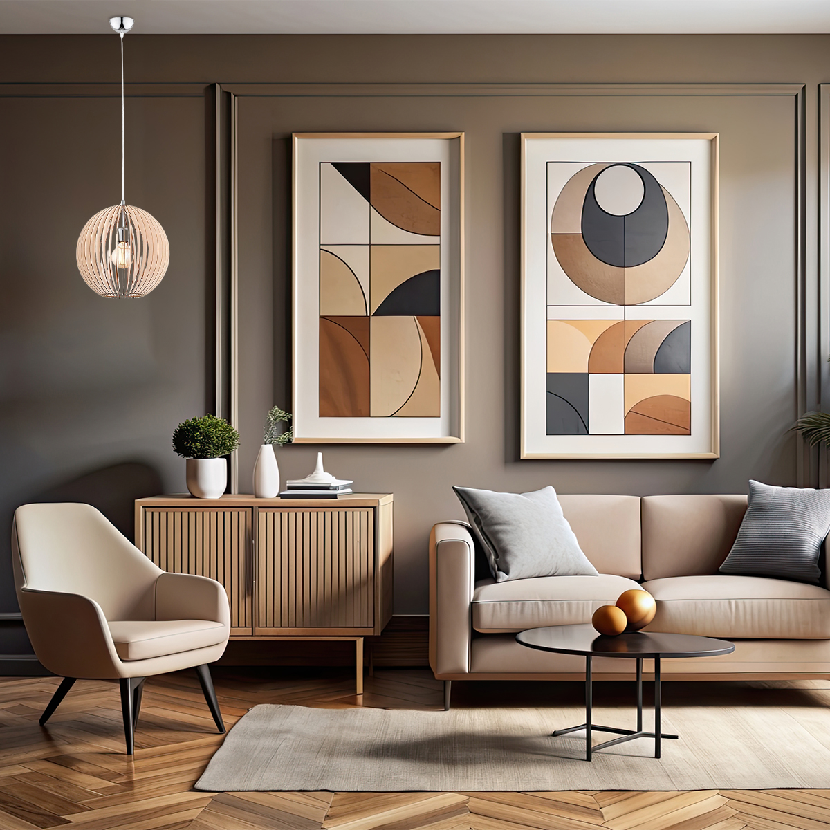 Argon Portoryko lampa wisząca 1x15W jasny brąz 3672