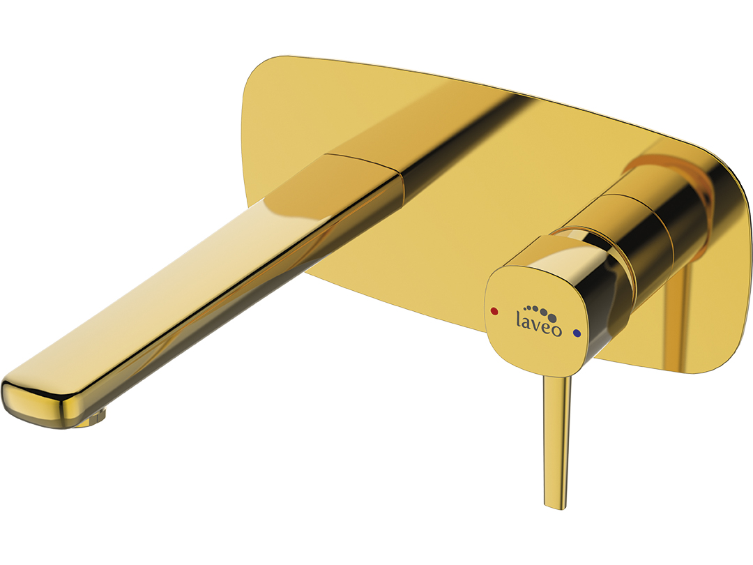 Laveo Pola bateria umywalkowa podtynkowa złoty połysk BAPG22P