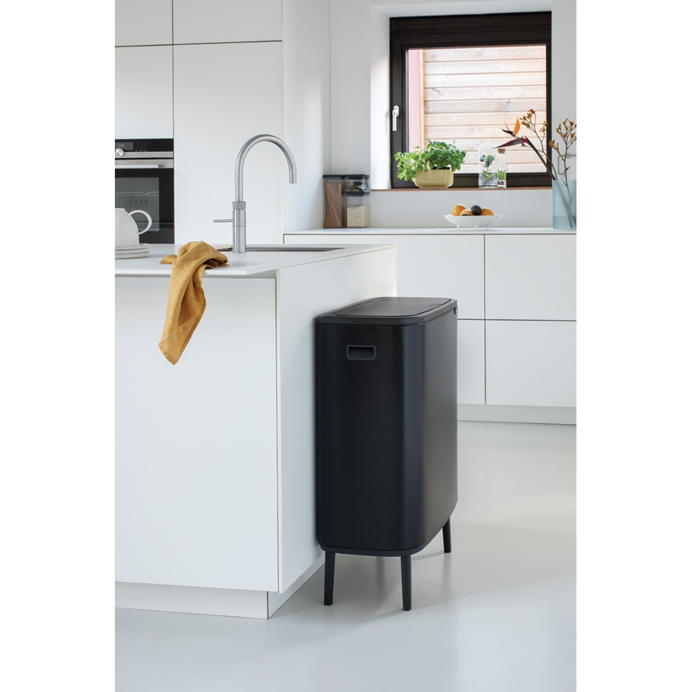 Brabantia Bo Touch Bin Hi pojemnik na odpady 60 l do segregacji czarny mat 130625