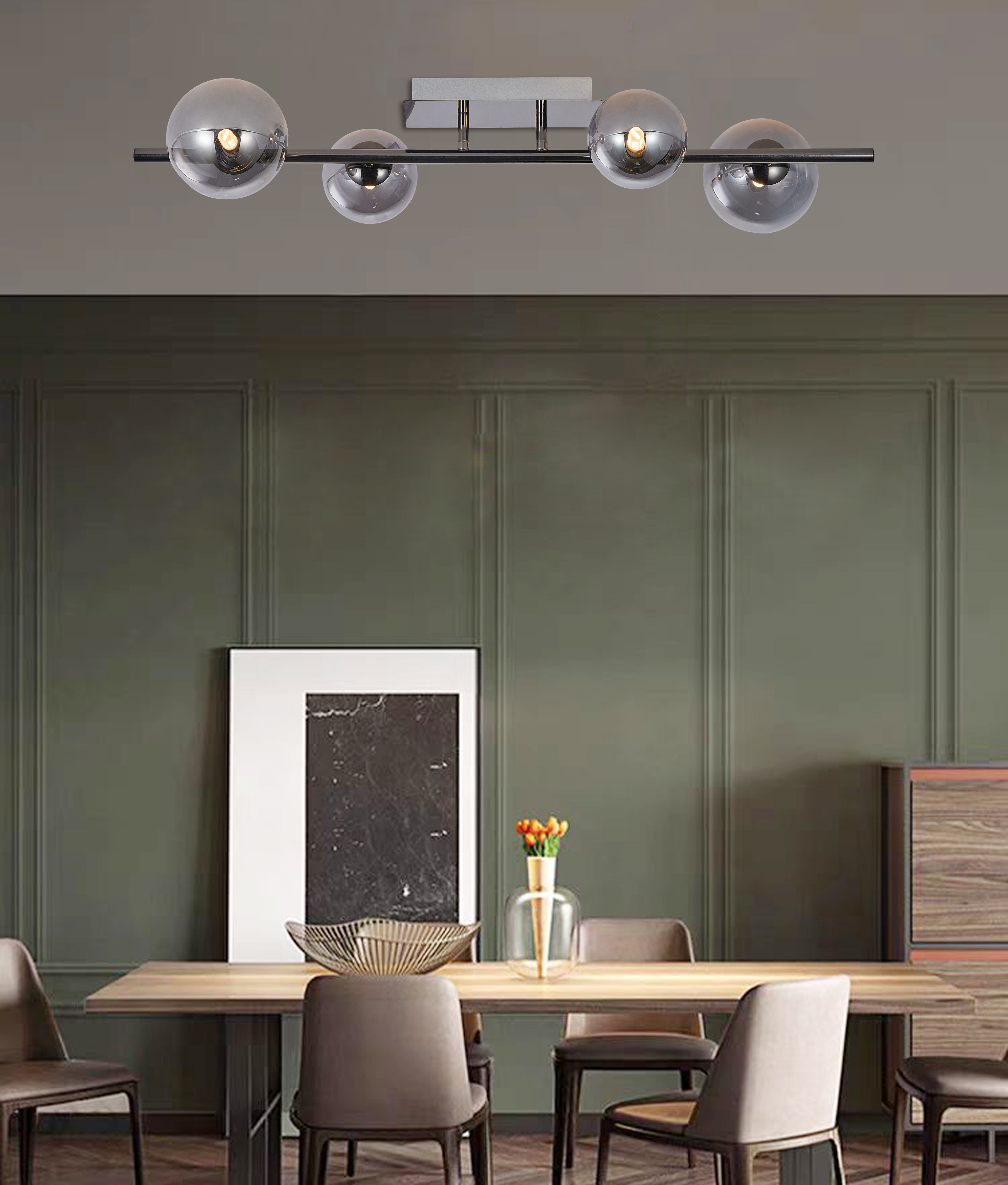 Aviano Sevilla lampa podsufitowa 4x3 W czarna-chrom 9214-0410