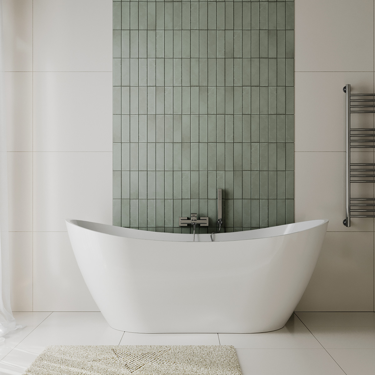 Zestaw Hagser Ulva bateria wannowo-prysznicowa ścienna z kompletem natryskowym Lea Birgit chrom HGR53000036 - Wysyłka w 24h