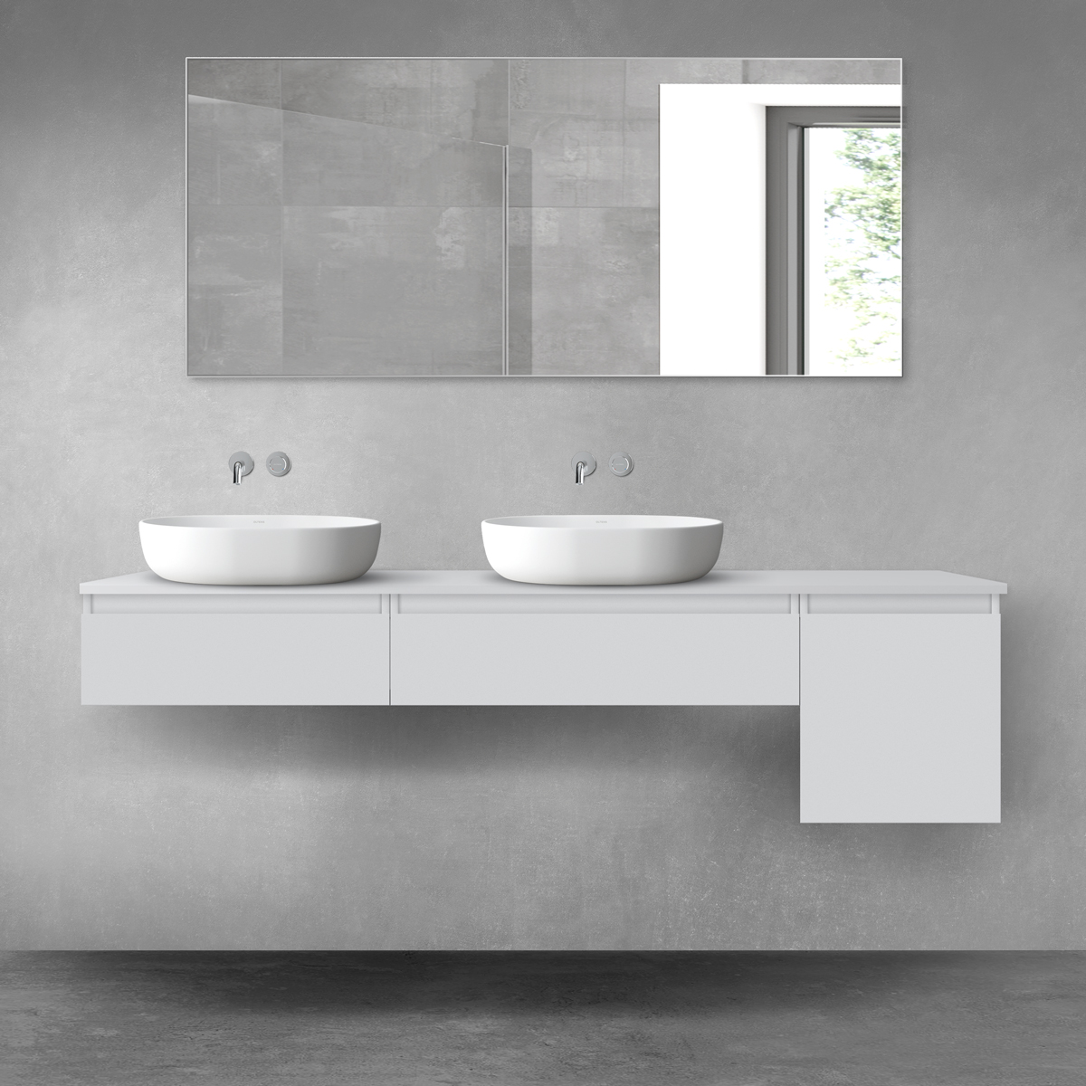 Oltens Vernal zestaw mebli łazienkowych 180 cm z blatem szary mat 68517700 - Wysyłka w 24h