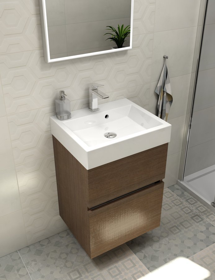 Sapho Orinoko umywalka 50x42 cm ścienna prostokątna biała OR050