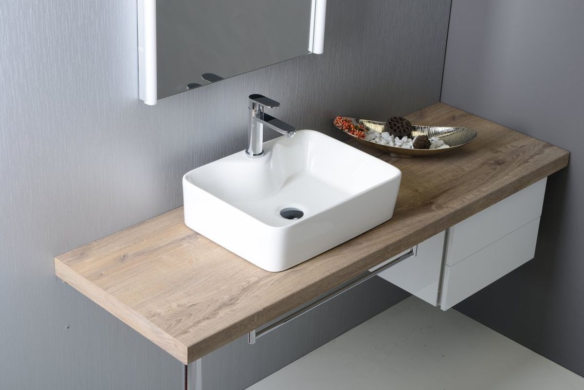 Sapho Balena umywalka 48x37 cm nablatowa prostokątna biała BH7013