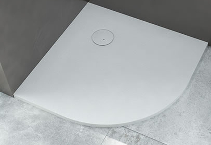 Sanplast Structure Mineral brodzik 80x80 cm półokrągły BP-M/STRUCTURE biały 645-360-0420-01-010