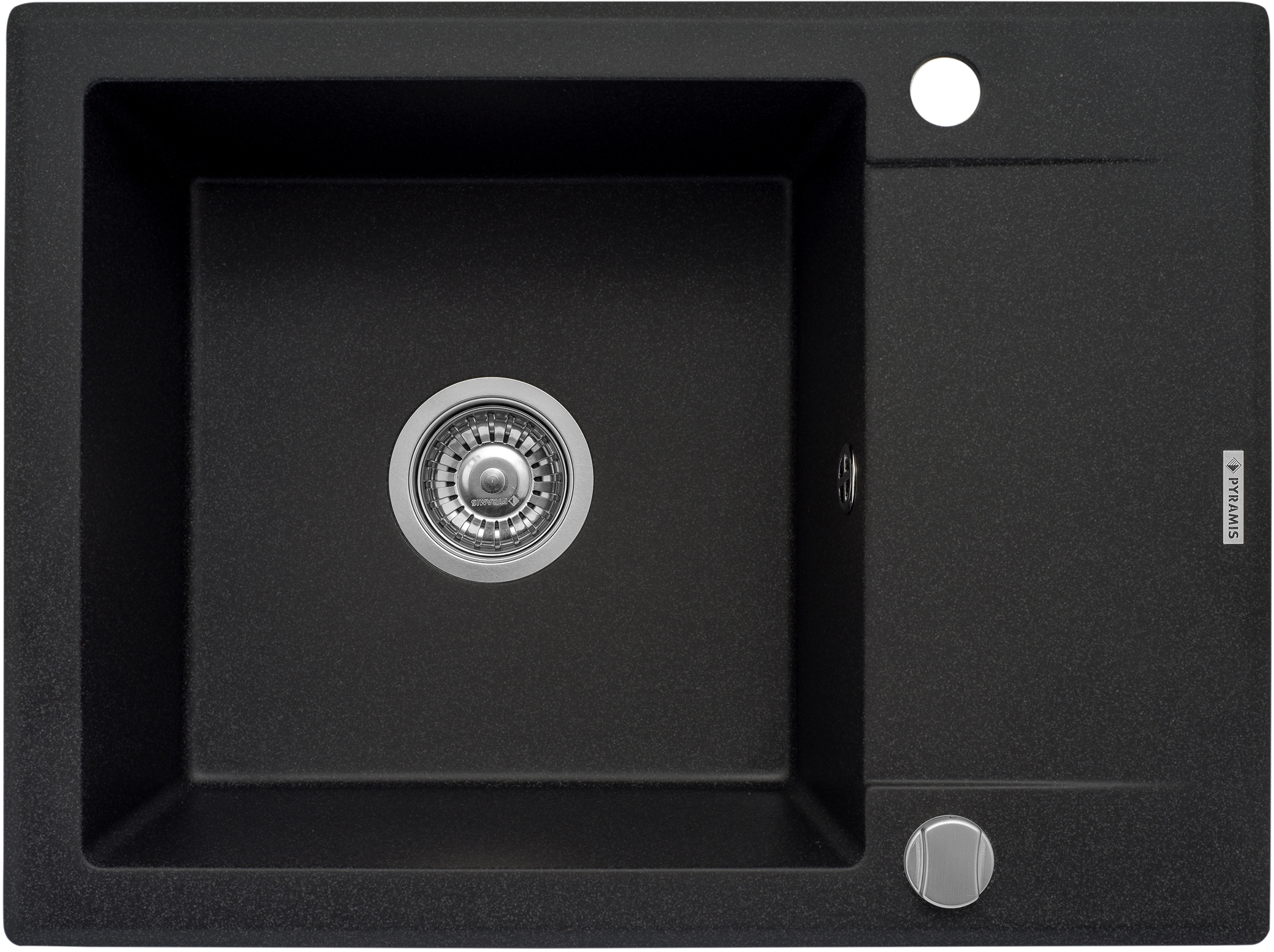 Pyramis Korfu 1B 1D zlewozmywak 62x46 cm Pyragranit karbon 070060501 - Wysyłka w 24h