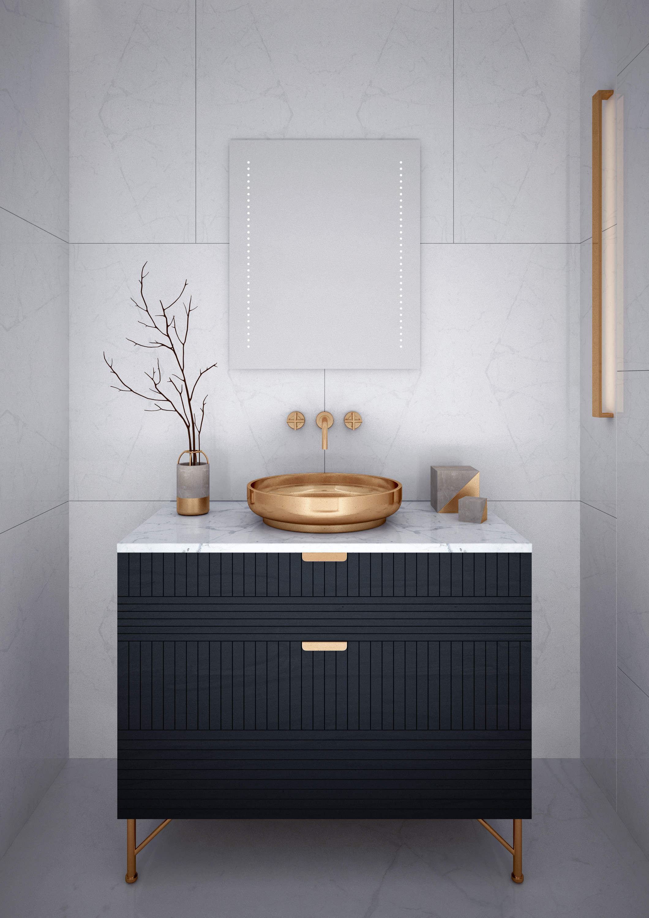 Dubiel Vitrum Star lustro prostokątne 60x50 cm z oświetleniem