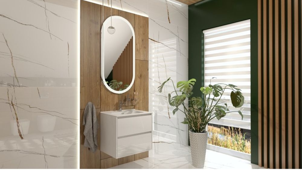 LaVita Minnesota szafka 60 cm podumywalkowa wisząca biały połysk