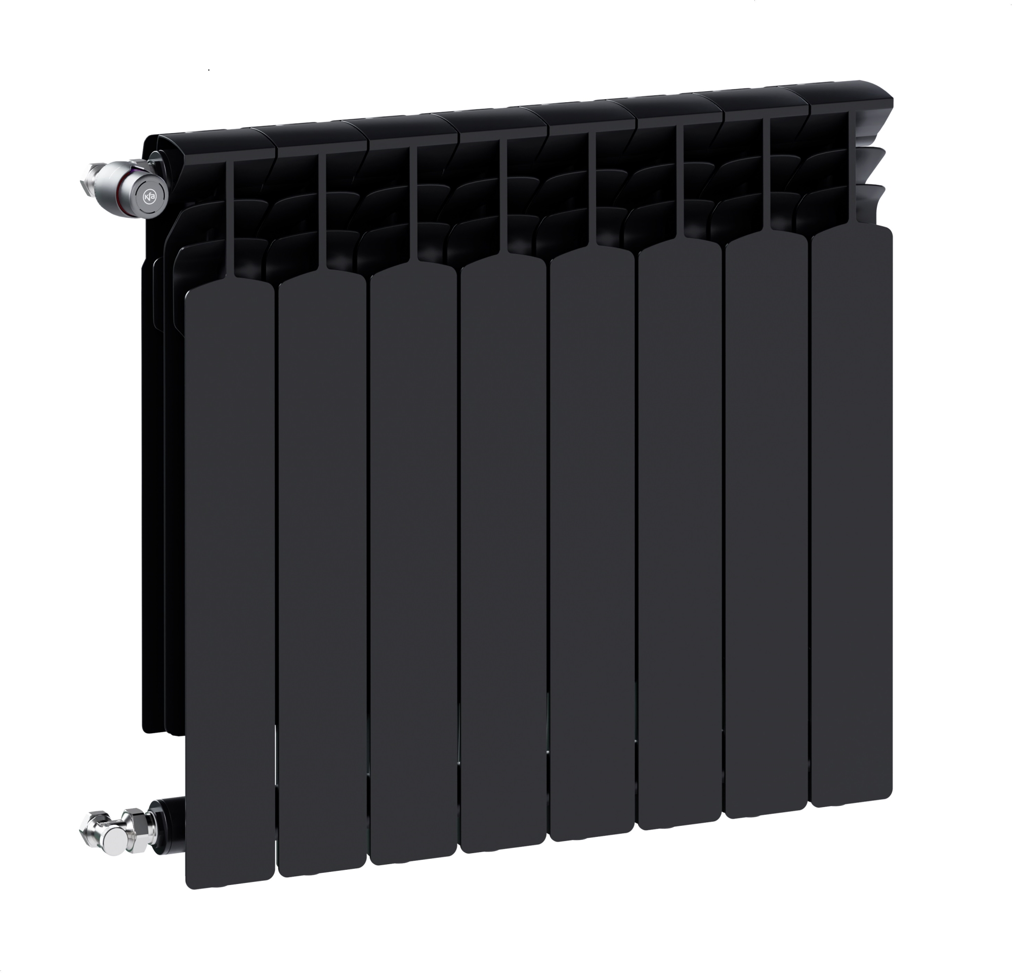 KFA Armatura G600F grzejnik pokojowy 67,2x64,4 cm podłączenie boczne czarny 772-080-81