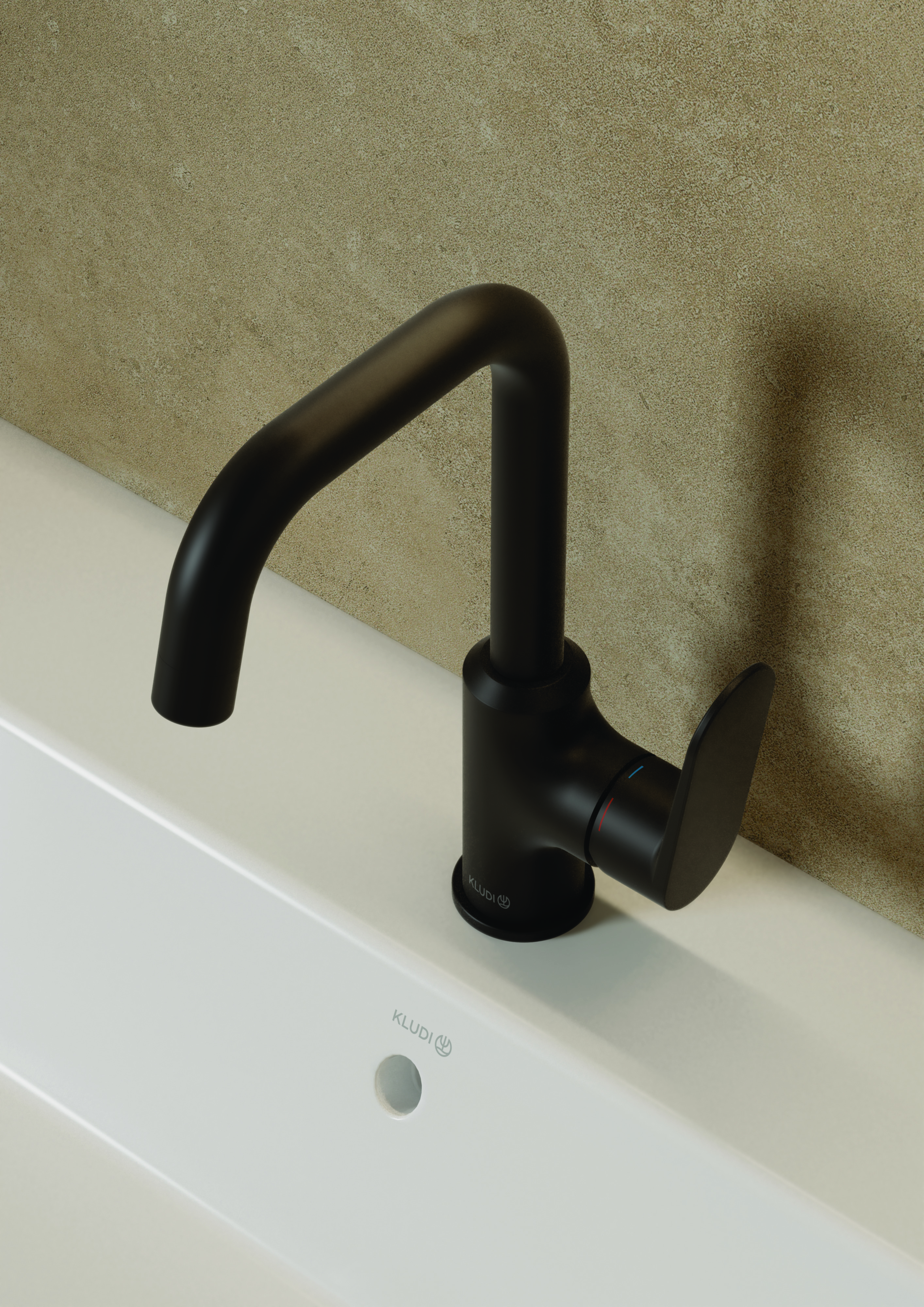 Kludi X1 bateria umywalkowa stojąca czarny mat 320273975