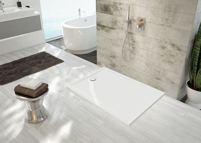 Sanplast Space Mineral brodzik prostokątny 100x80 cm biały 645-410-0330-01-000