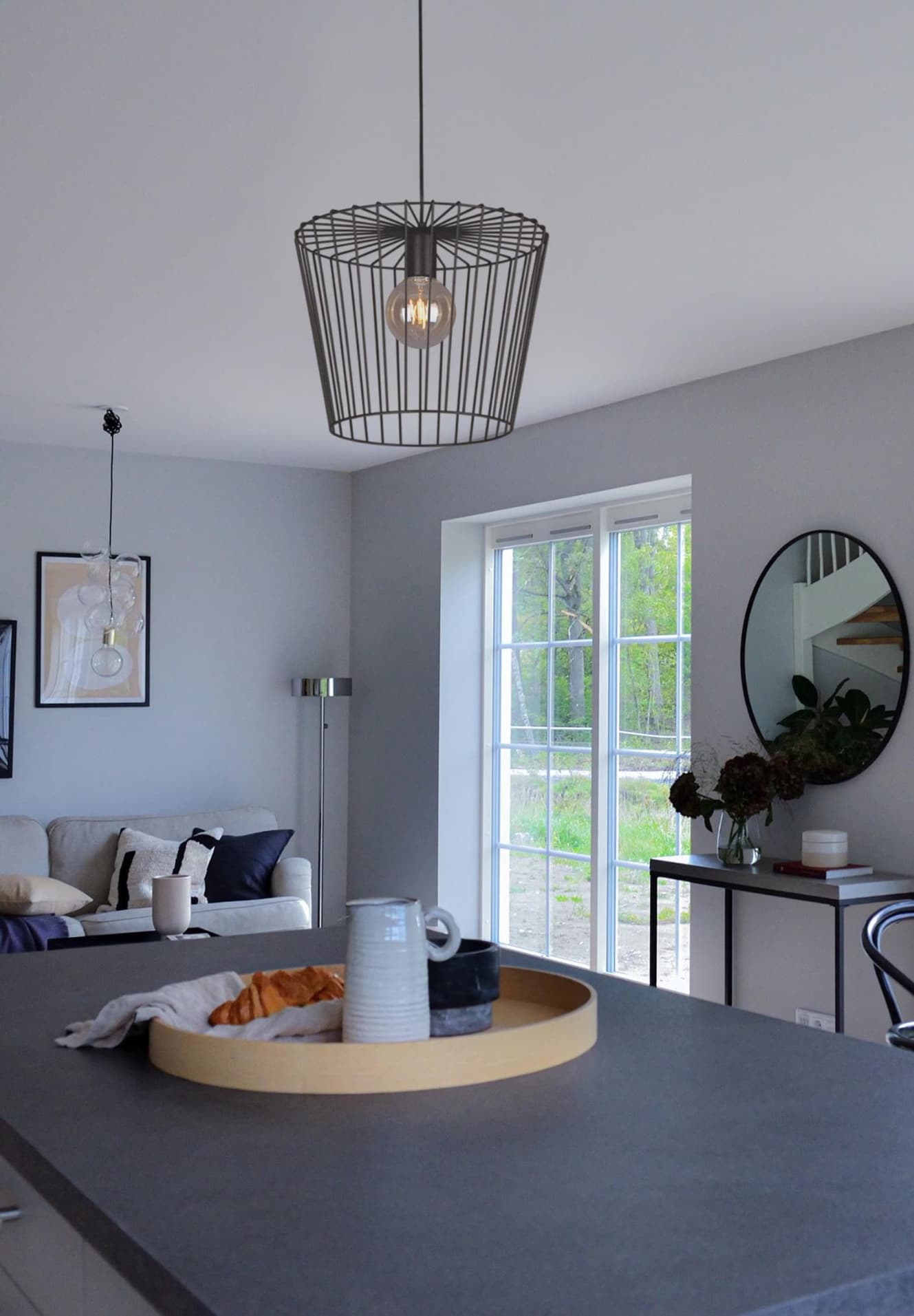 Kaja Soul Black lampa wisząca 1x60W czarna K-4641