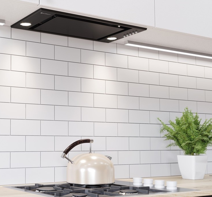 Globalo Design Retio okap kuchenny 60 cm podszafkowy czarny RETIO_60_2_BLACK