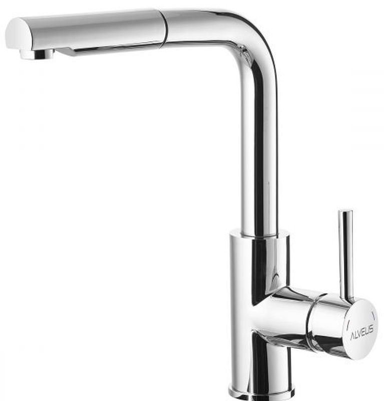Alveus Siros bateria kuchenna stojąca z wyciąganą wylewką chrom 1129047