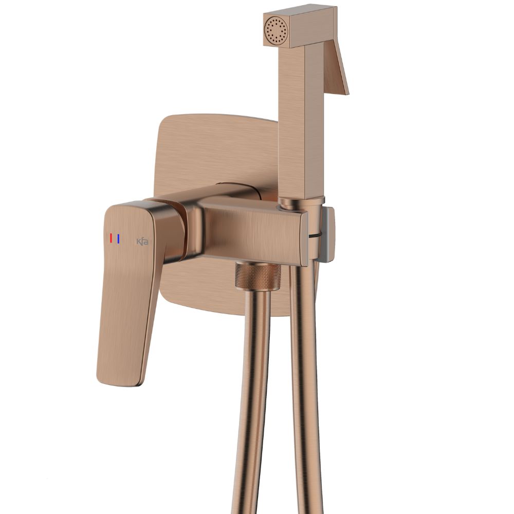 KFA Armatura Malaga bateria bidetowa podtynkowa różowe złoto szczotkowane 4529-512-34