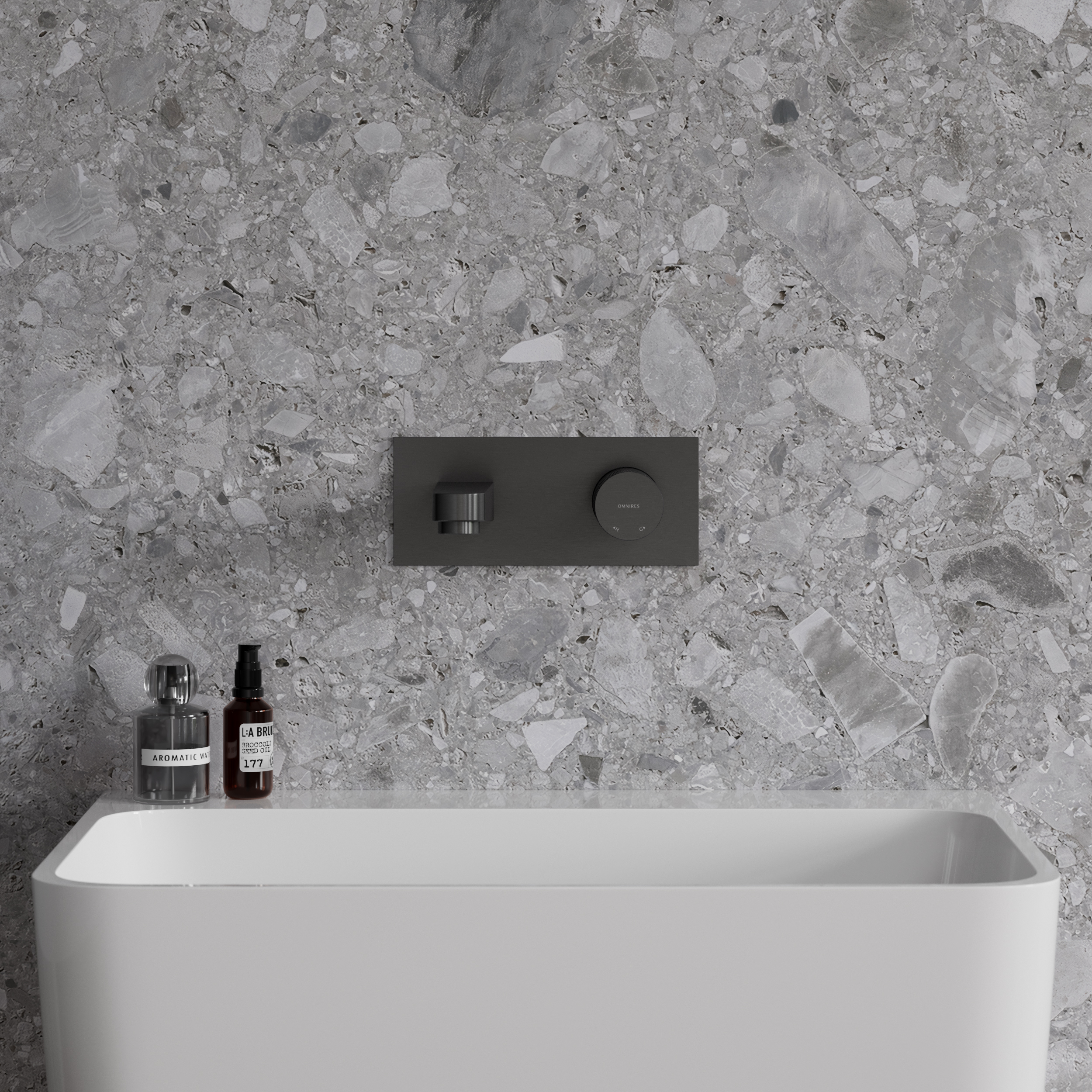 Omnires Contour bateria umywalkowa podtynkowa antracyt CT8015AT - Wysyłka w 24h