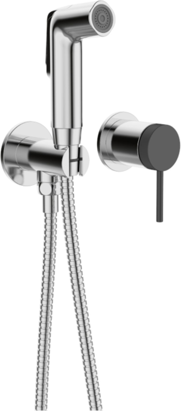 Sea-Horse Ove Black bateria bidetowa z zestawem prysznicowym podtynkowa chrom BJV308/1-SB2