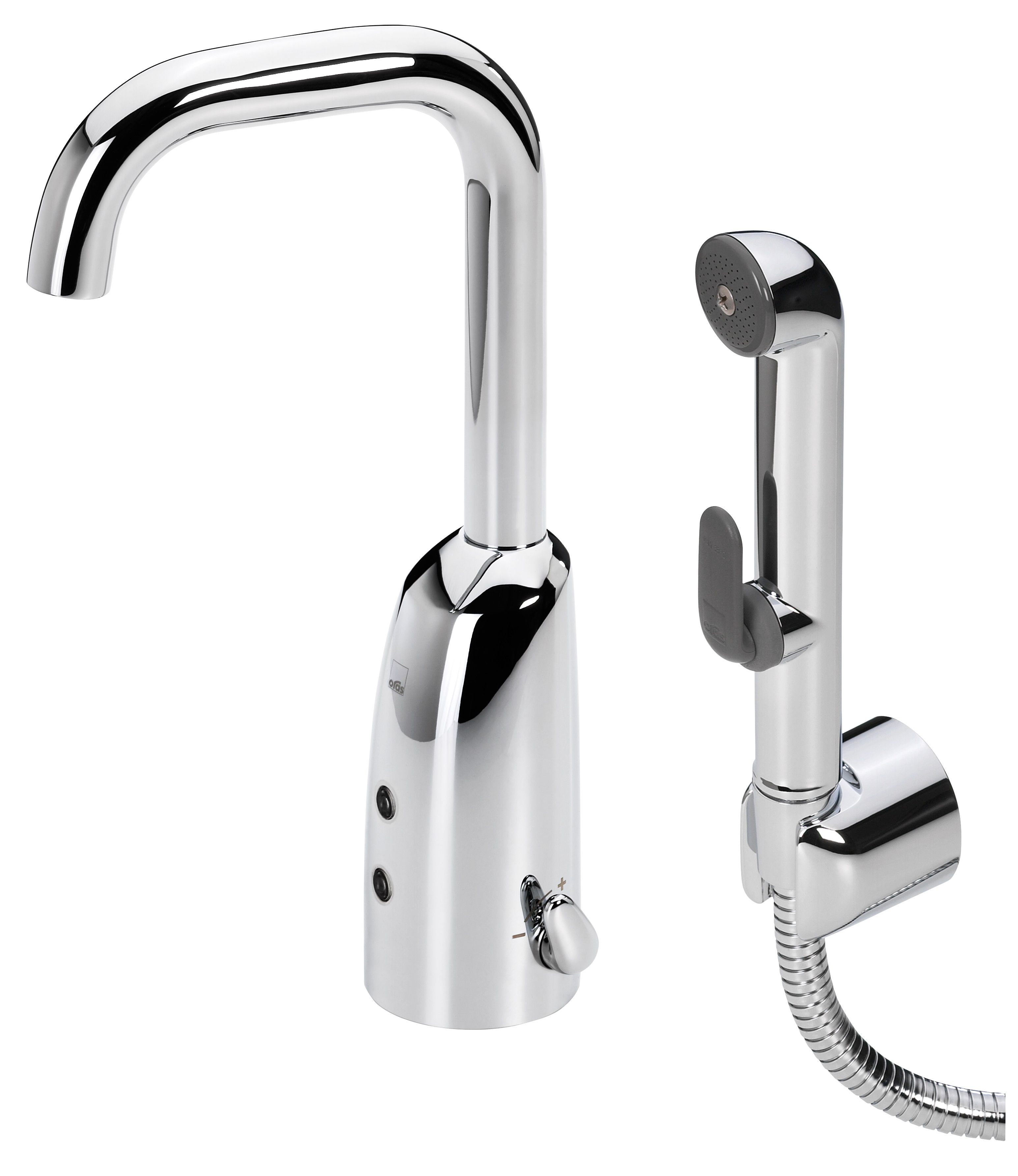 Oras Electra bateria umywalkowa stojąca elektroniczna 6 V Bluetooth ze słuchawką prysznicową Bidetta chrom 6332FZ