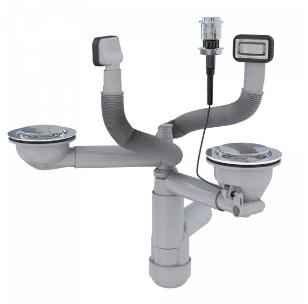 Alveus syfon zlewozmywakowy 114-PP-2x podwójny Push Pop-Up syfon 1123353