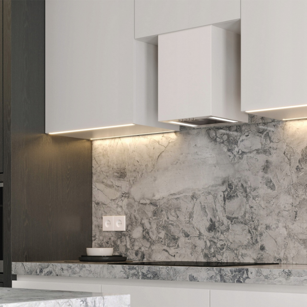 Maan Ponza okap kuchenny 30 cm kominowy biały OPONW430LEP.S3.BI.2L_EO