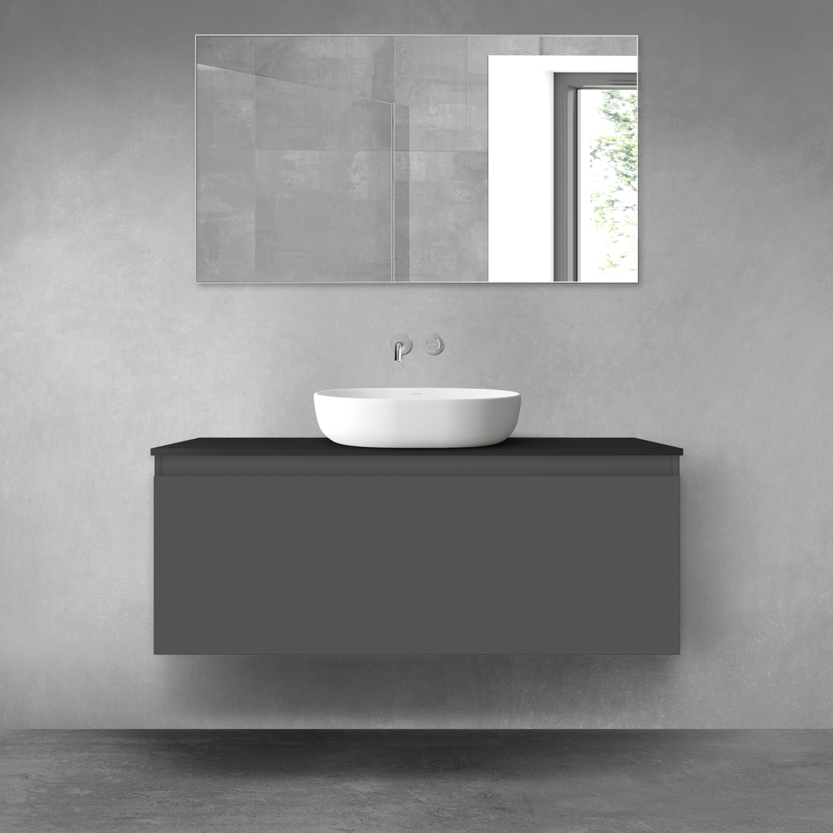 Oltens Vernal szafka 120 cm podumywalkowa wisząca grafit mat 60016400 - Wysyłka w 24h