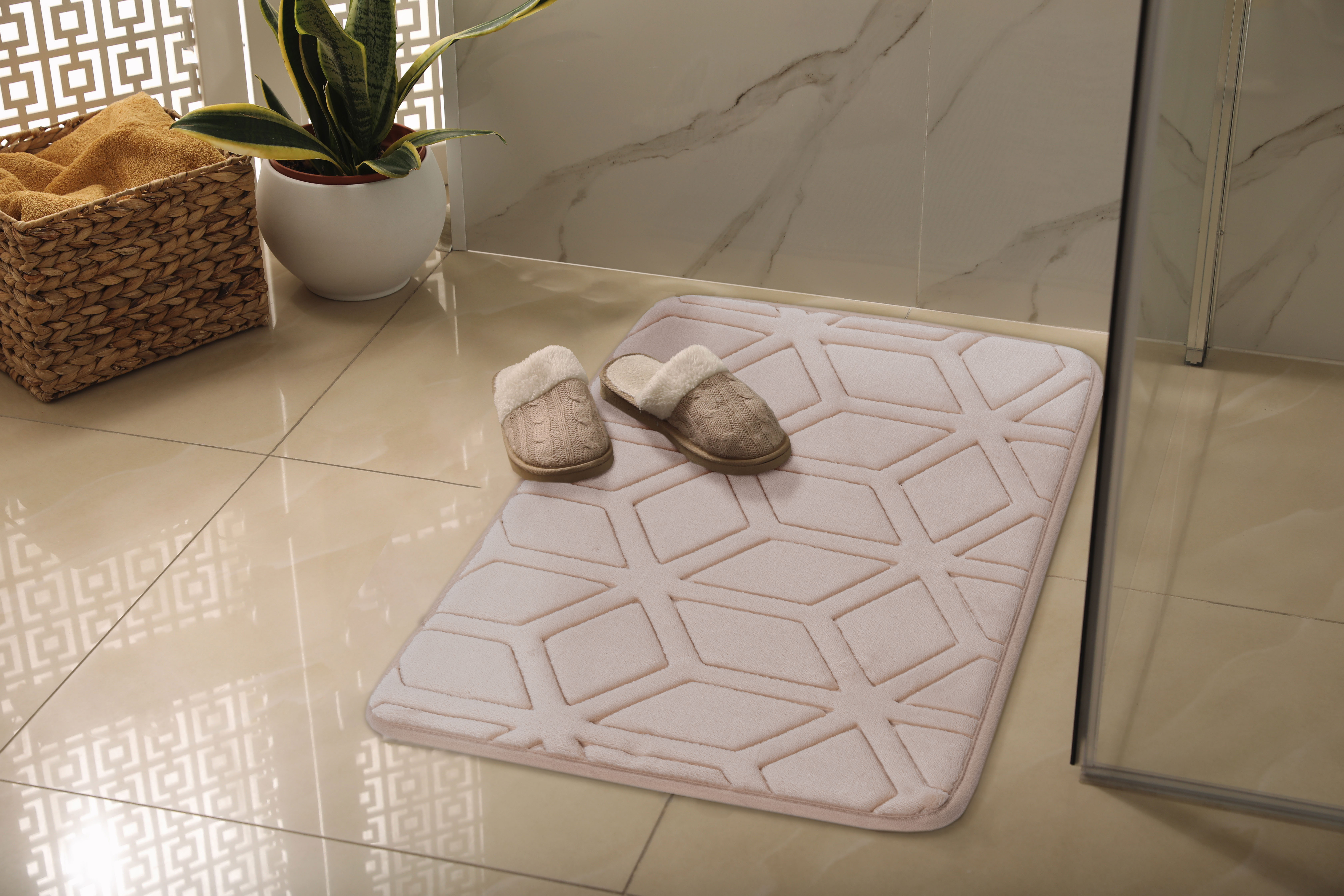 Multi-Decor Hamilton dywanik łazienkowy 80x50 cm prostokątny beżowy 508286